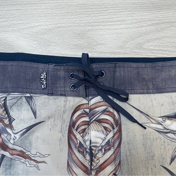 Salt Life Patriot USA Flag Sailfish Glory Swim Board Shorts Mens Size 40 New - Picture 4 of 12